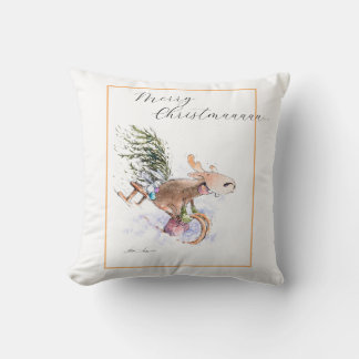 Coussin EVE Peint renne de Noël et lapin