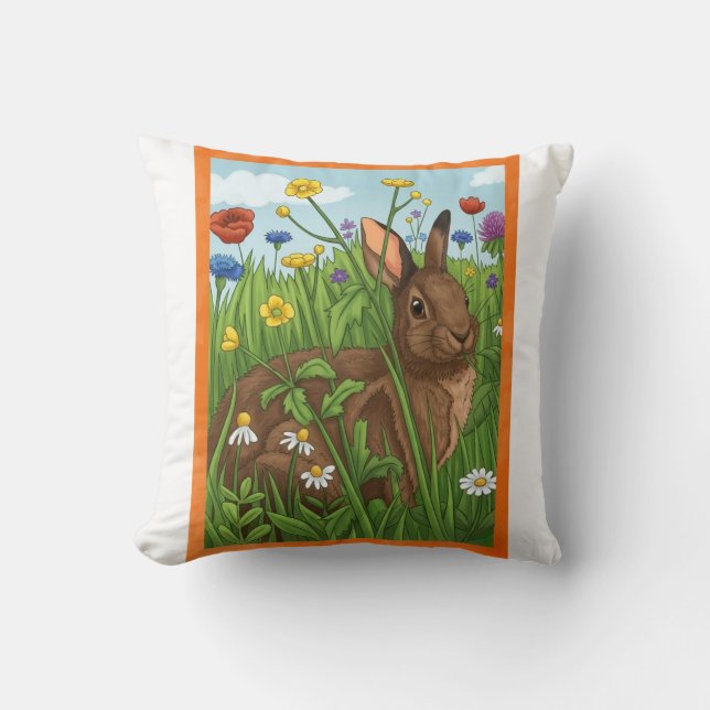 Coussin Every Bunny Loves Flowers (Recto)