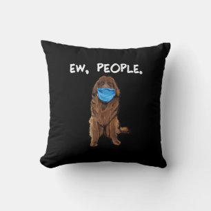Coussin Ew Masque visage de chien Drôle cadeau