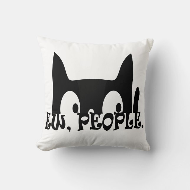 Coussin Ew People Drôle Chat Noir (Recto)