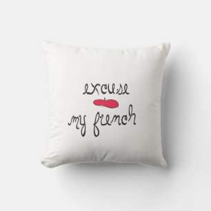 Coussin Excusez mon français avec Beret