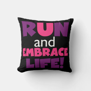 Coussin Exécuter Embrasser la vie rose pourpre