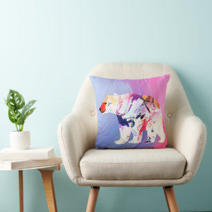 Coussin Explorateur Arctique Pastel à l'aquarelle      