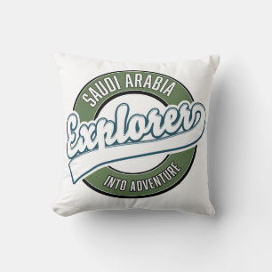 Coussin explorateur de l'Arabie saoudite dans le logo d'av