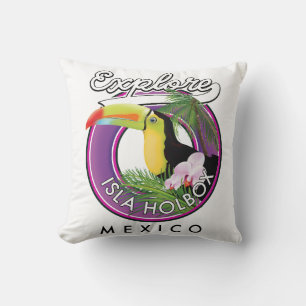 Coussin explorer la plage d'Isla Holbox au Mexique patch d
