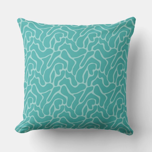 Coussin Explorer les motifs turquoise fluides  (Recto)