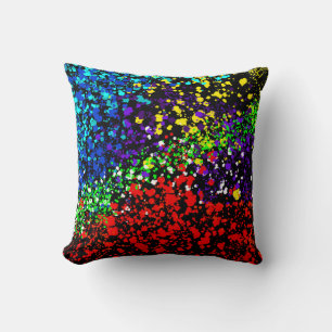 Coussin Explosion de couleur points de peinture colorés mo