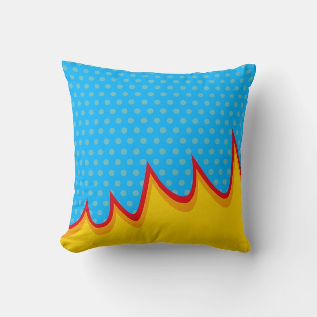 Coussin Explosion de l'art Pop de Bande Dessinée Rétro Amu (Recto)