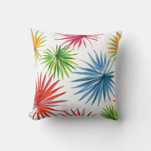 Coussin Explosion de palmier abstrait coloré