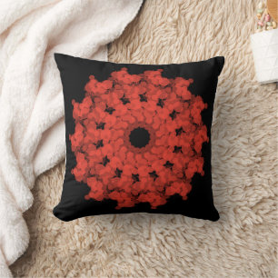 Coussin Explosion d'étoile rouge dans le ciel noir