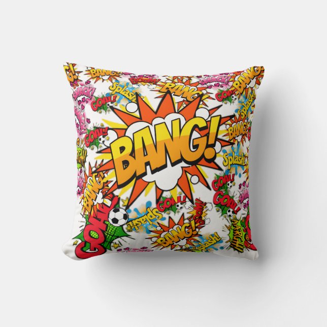 Coussin Explosion Graphique cool Des Mots D'Action (Recto)
