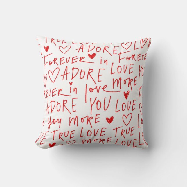 Coussin Expressions d'amour en rouge (Recto)