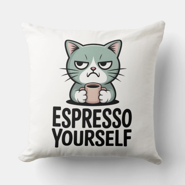 Coussin Exprimez-vous avec un espresso (Recto)