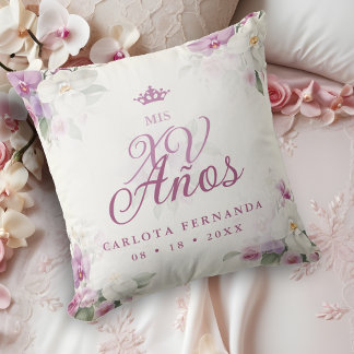 Coussin Exquise Mis XV Años Espagnol Floral Orchid Positio