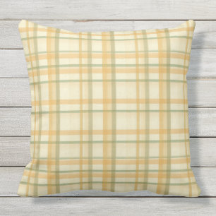 Coussin extérieur 20x20 de plaid de vert sauge