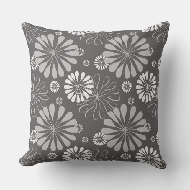 coussin extérieur à fleurs grises (Recto)