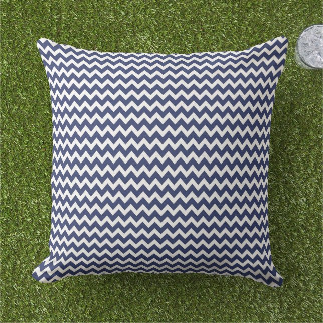 Coussin extérieur à rayures Zig Zag (Herbe)