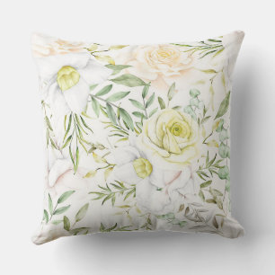 Coussin extérieur aux roses jaunes