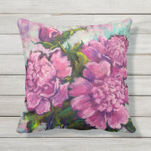 Coussin extérieur avec Peony Design