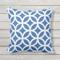 Coussin extérieur bleu Cobalt Motif géométrique