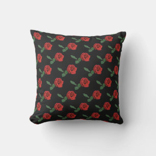 Coussin extérieur de fleur rouge florale de