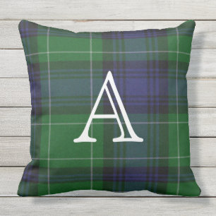 Coussin extérieur de plaid décoré d'un monogram