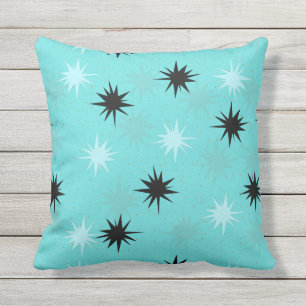 Coussin extérieur de Starbursts de turquoise