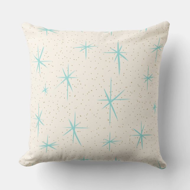 Coussin extérieur de Starbursts de turquoise d'âge (Recto)