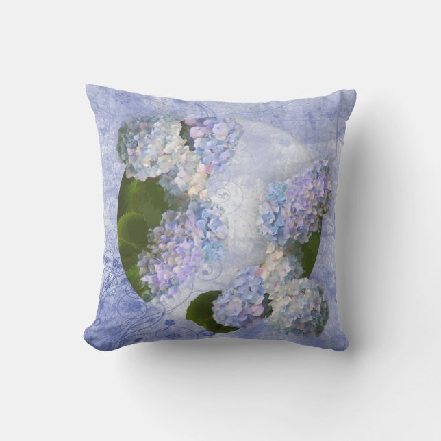 Coussin extérieur d'hortensias (Recto)