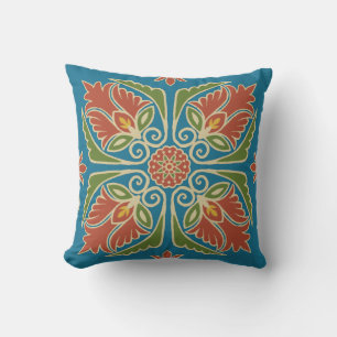 Coussin extérieur en carreau de Talavera floral