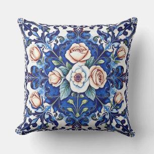coussin extérieur en mosaïque rose royale