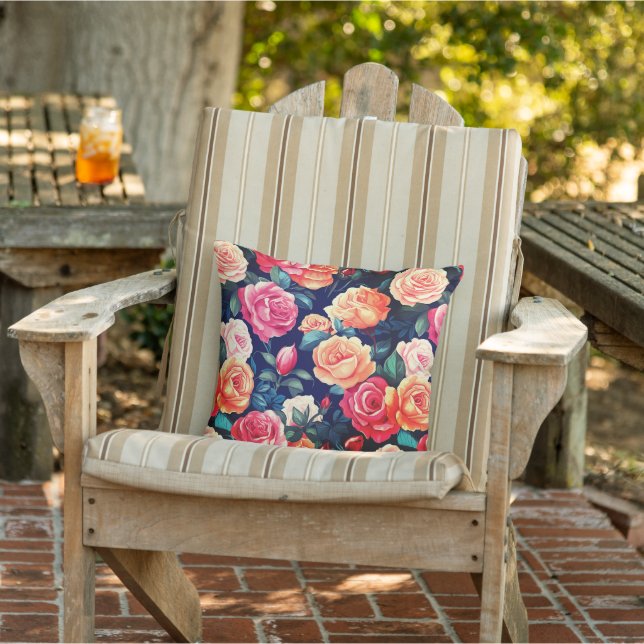 Coussin extérieur fleuri (Chaise)