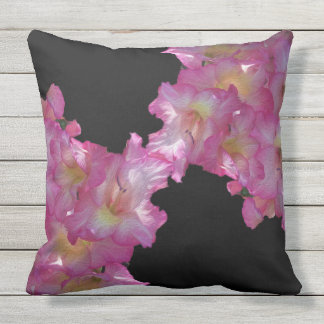 Coussin extérieur floral de Grapic de glaïeul rose