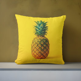 Coussin extérieur moderne ananas jaune | Tropical