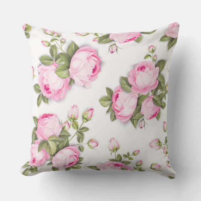  Coussin extérieur rose Floral (Recto)