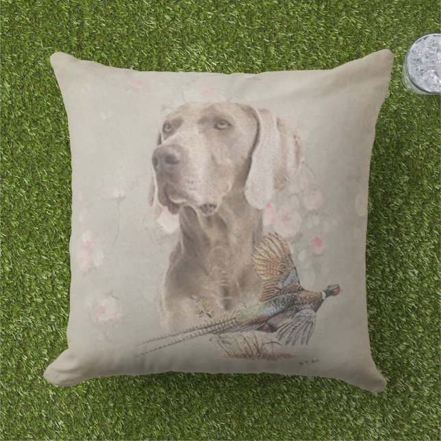 Coussin extérieur Weimaraner (Herbe)