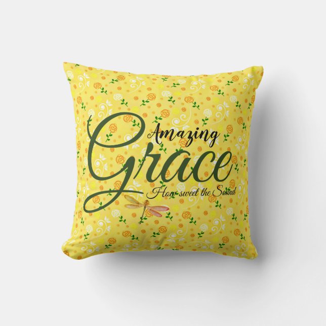 Coussin Extraordinaire Grace Fleur printanière jaune (Recto)