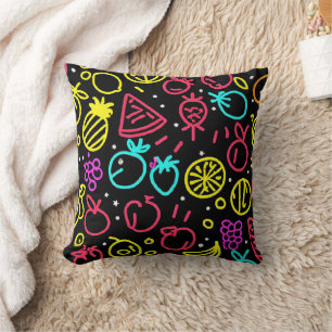 Coussin Extravagance de fruits de néon
