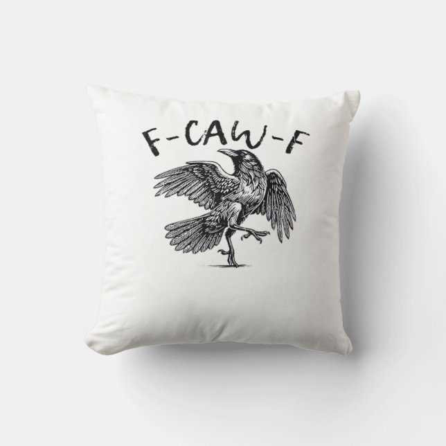 Coussin F Caw F Corbeau Style Rétro Classique (Recto)