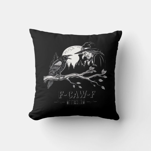 Coussin F-Caw-F Crow Halloween Witch F-Caw-F (Recto)