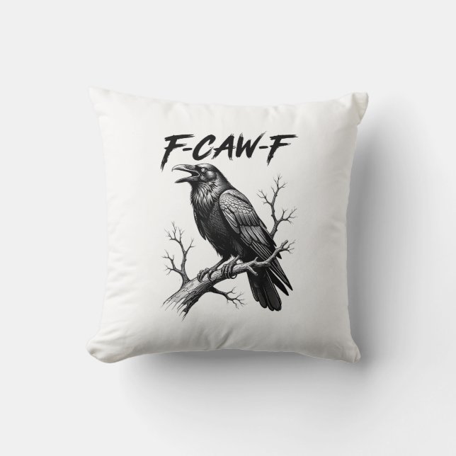 Coussin F Caw F Crow Lover Raven Meme Classic Style (Recto)