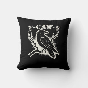 Coussin F-Caw-F Drôle de Corbeau Vintage Corbeau Humour Sa
