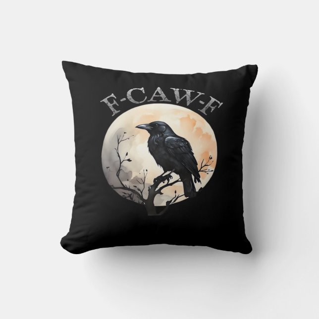 Coussin F Caw F Funny Bird Moon Minimal Clean Style (Recto)