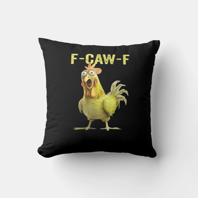 Coussin F-Caw-F Poulet Drôle Classique Créatif Décontracté (Recto)