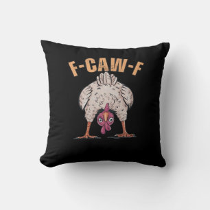 Coussin F-Caw-F Poulet Drôle Graphique Classique Vintage
