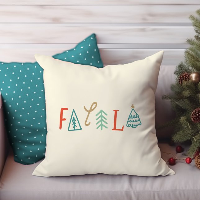 Coussin Fa La La Funny Christmas Tree Vacances Baby Blanke (Fa La La Funny Christmas Tree Holiday Baby Blanket Throw Pillow)