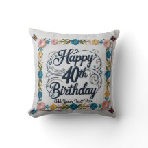 Fabuleux : Custom 40th Birthday Throw Pillow