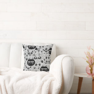 Coussin face à face de chat idiot