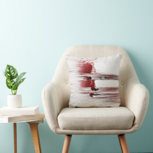Coussin Face Abstraite en rouge