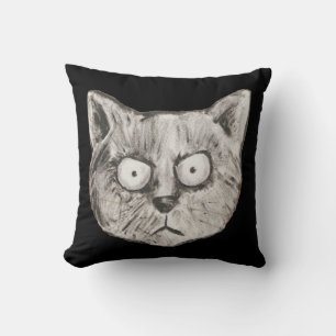 Coussin Face de chat drôle
